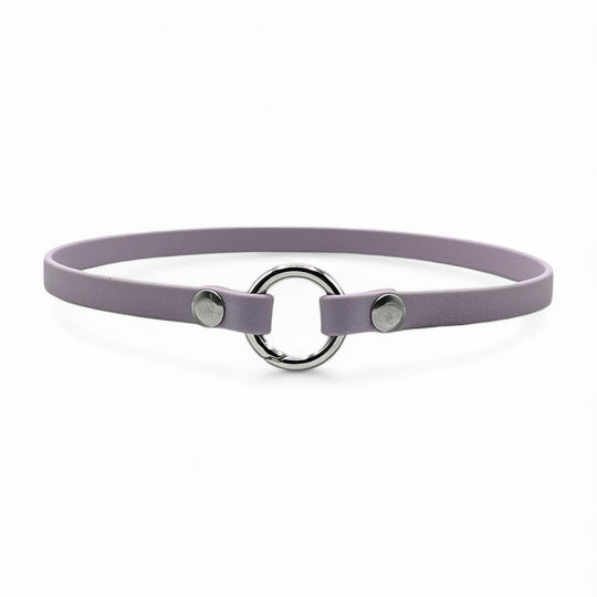 leichtes, schmales Hundehalsband, ideal für Hundemarken, handgefertigt aus robustem Biothane in Flieder