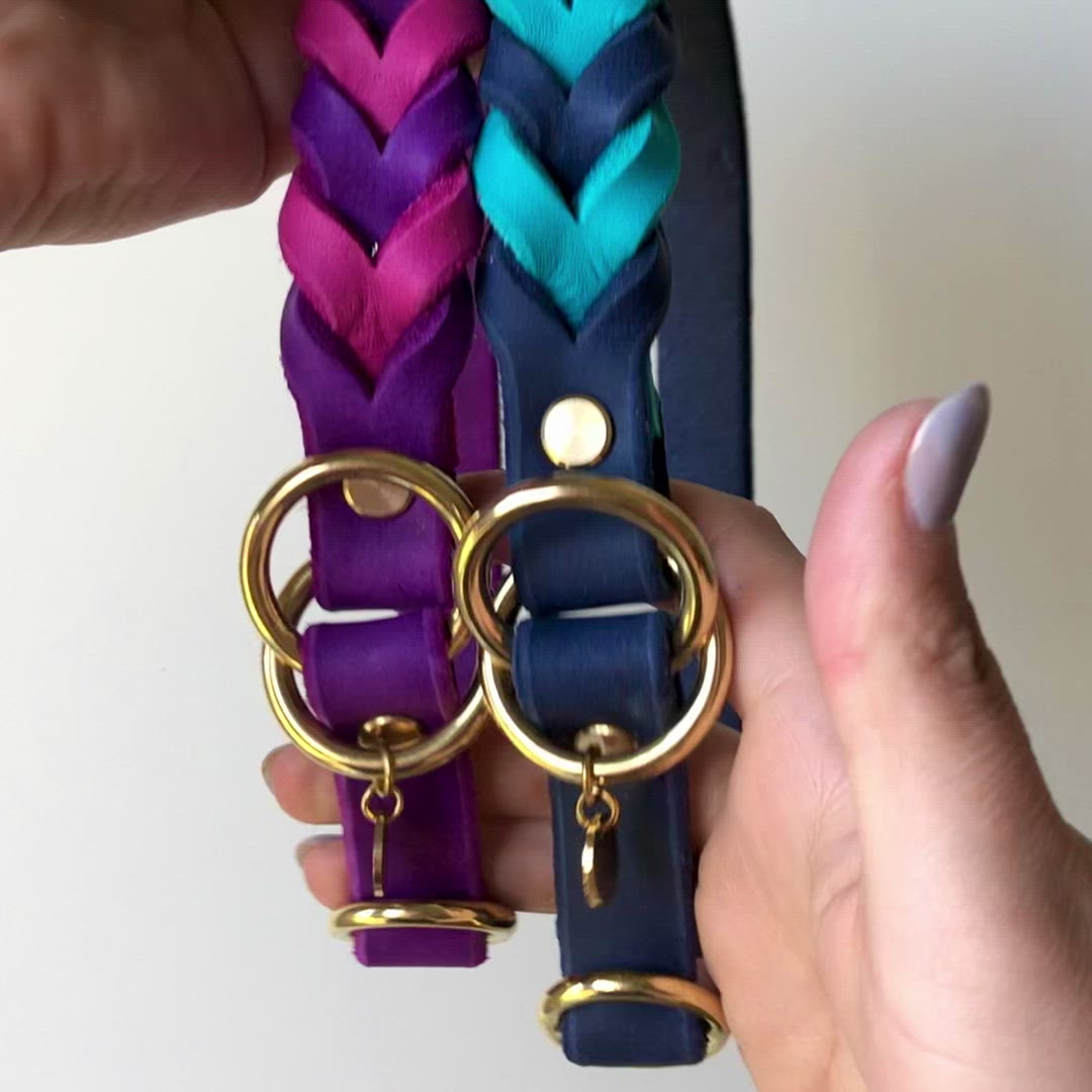 Zugstopp Halsband aus hochwertigem Fettleder, in 2 Farben, ideal für kleine und grosse Hunde, personalisiert mit Namen und Telefonnummer Gravur, Video