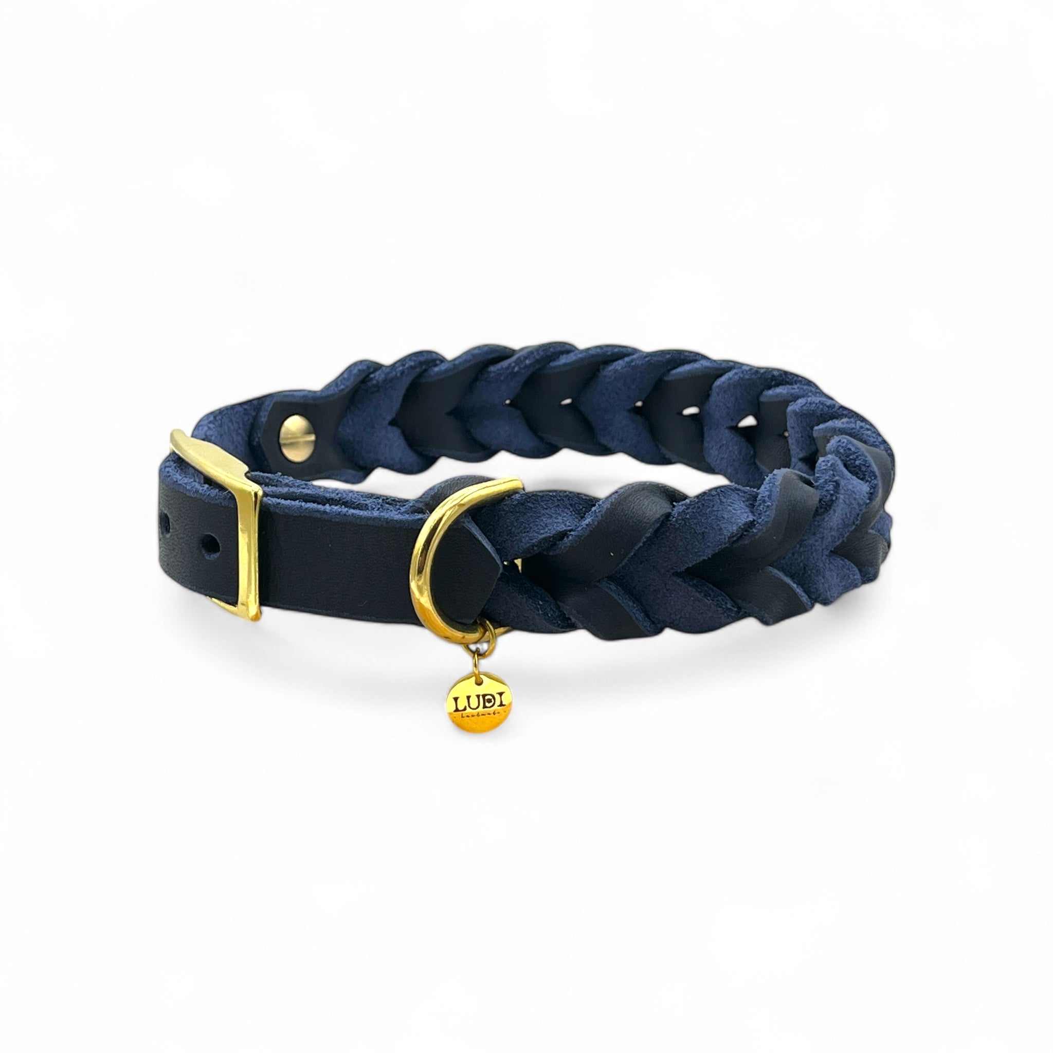 Beirui Geflochtenes Leder-Hundehalsband – Weich, Mit Namensschild & Leine, 120 Cm