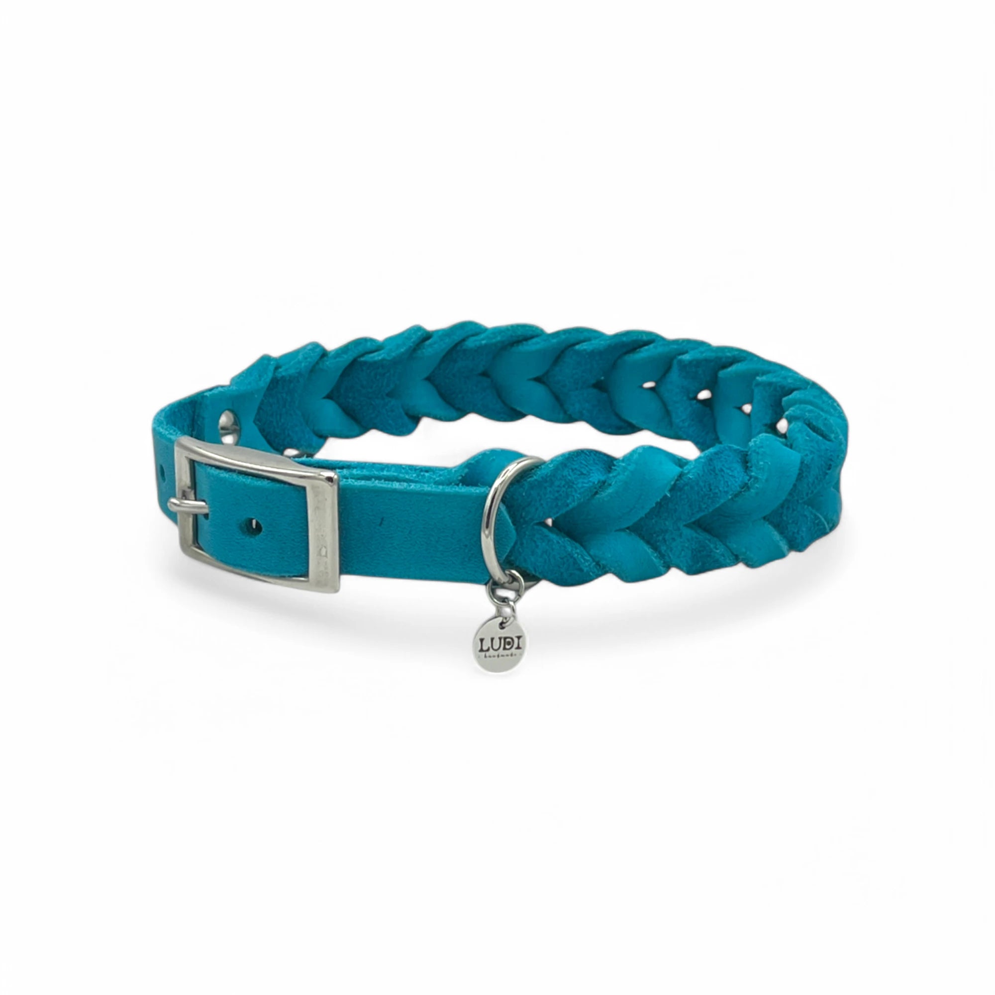 Beirui Geflochtenes Leder-Hundehalsband – Weich, Mit Namensschild & Leine, 120 Cm