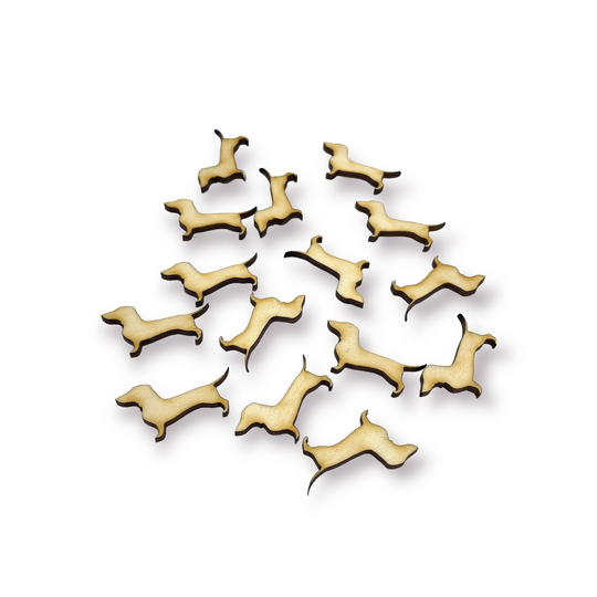 Streuartikel „Dackel“ 15er Set aus Holz, Hundefreunde, Dachshund