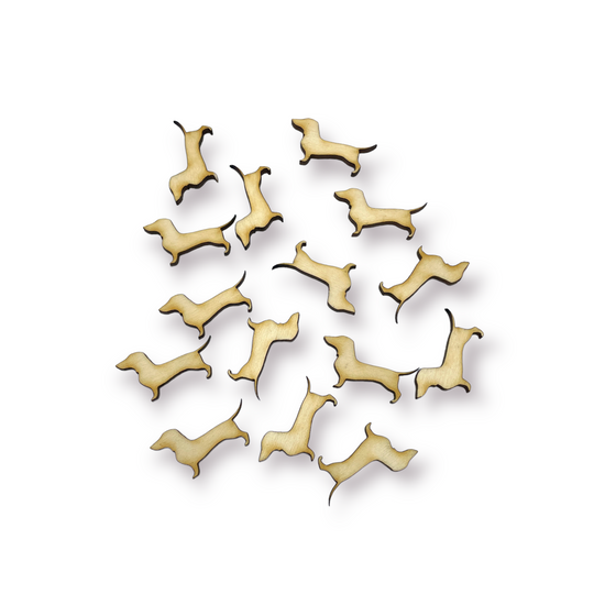 Streuartikel „Dackel“ 15er Set aus Holz, Hundefreunde 