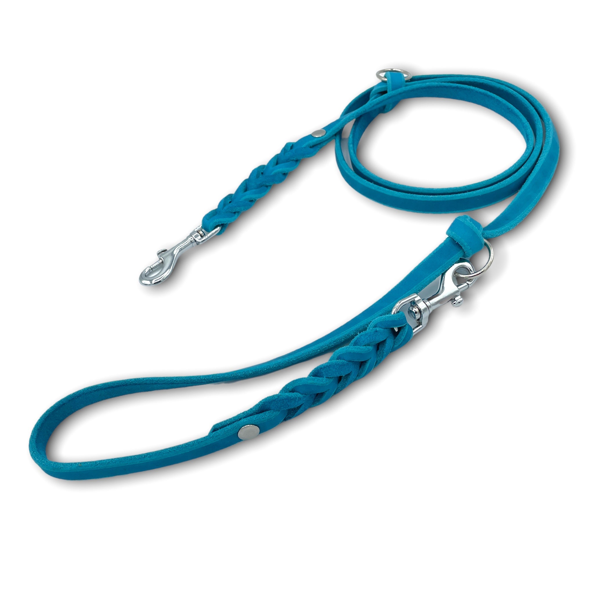 LWBMG Leder-Hundeleine 1,8m – Echtes Geflochtenes Leder Mit Messinghaken – Für Große, Mittlere & Kleine Hunde